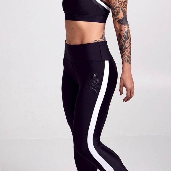 SOUL by SoulCycle With the Band Legging Tuxedo Stripe Black and White Size Small - Picture 5 of 5